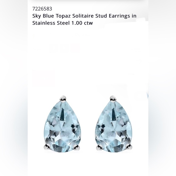 NWT Sky Blue Topaz Earrings - Picture 1 of 7
